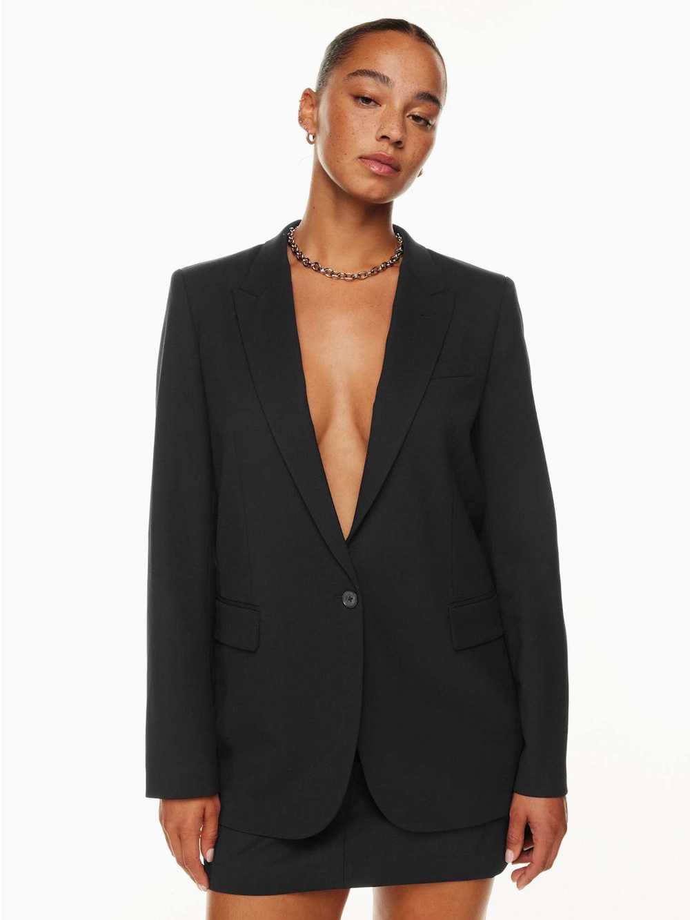 Aritziaw BABATON Concept Blazer Black Medium Wool Single Breasted Business Casua